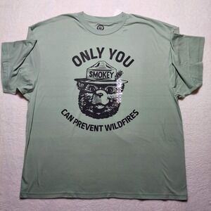 Mad Engine Smokey Bear T-Shirt Mens 5XL Green New Graphic Prevent Wildfires Tee
